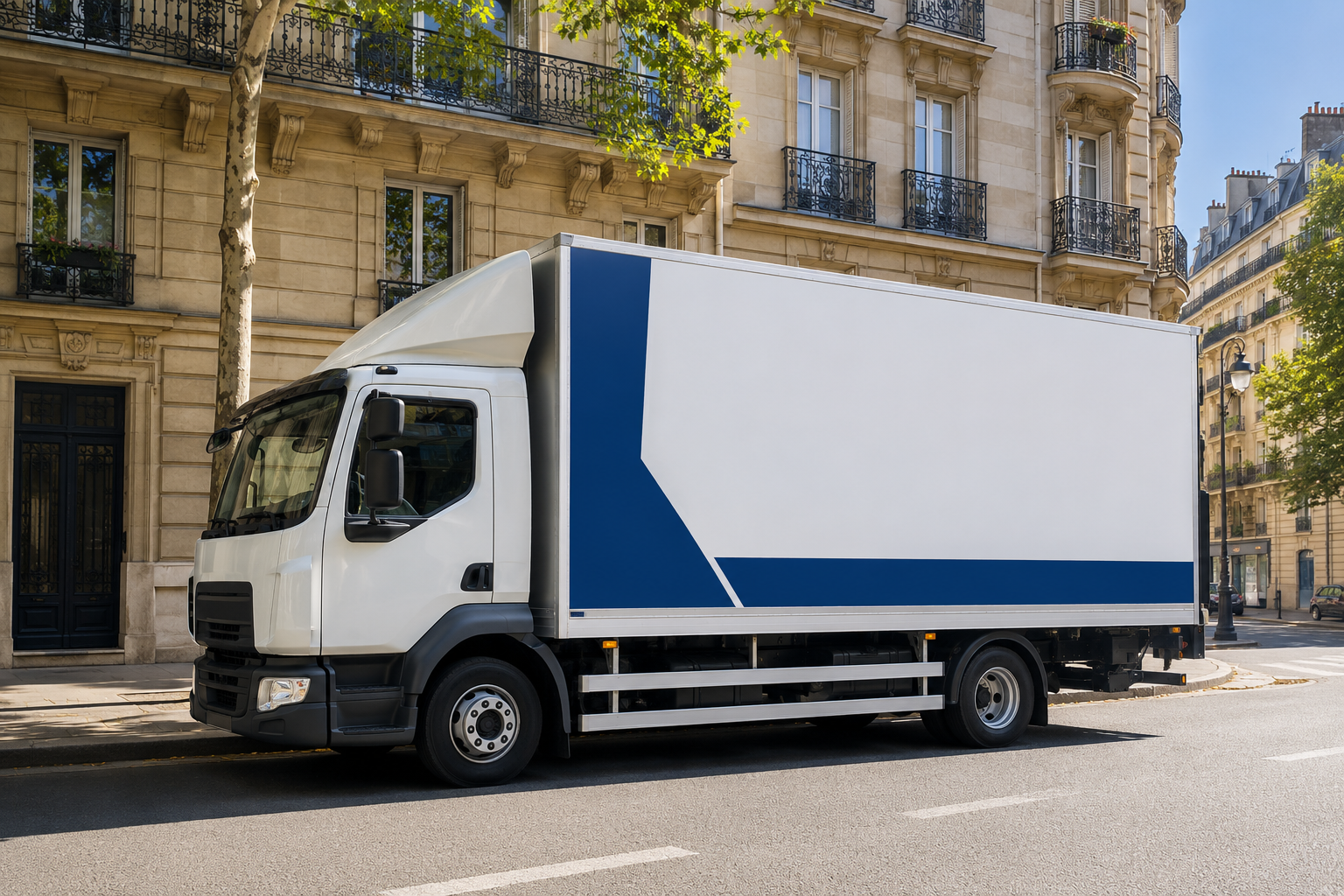 Camion de déménagement Smart Dem dans une rue